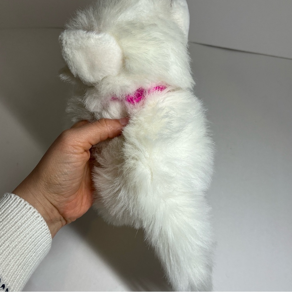 Tyco Kitty Kitty Kittens White Persian Purring Cat Plush Name Tag Colar Vtg 90s - Picture 8 of 13